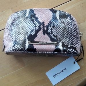 Brahmin snakeskin makeup bag